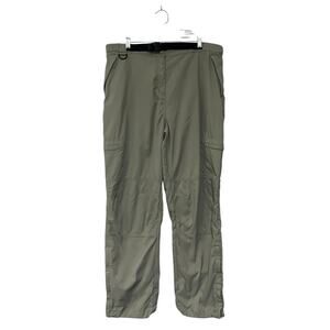 Vintage LL Bean Pants Womens Sz L 35x29”Gray Nylon Belted Outdoor Hiking